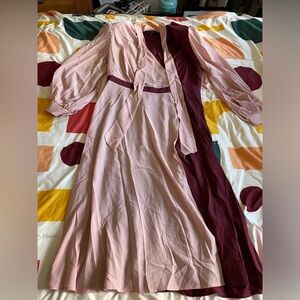 ELOQUII two toned fake wrap dress